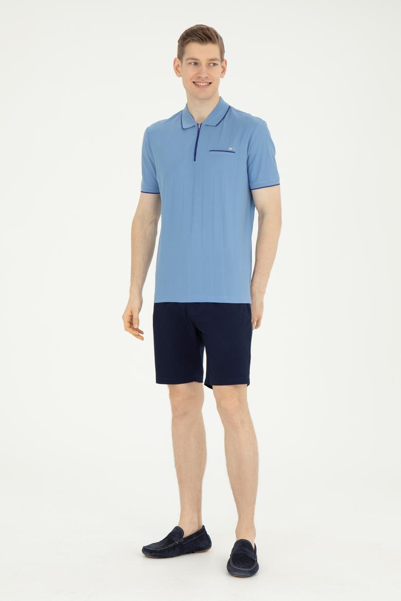 Erkek Lacivert Dokuma Şort