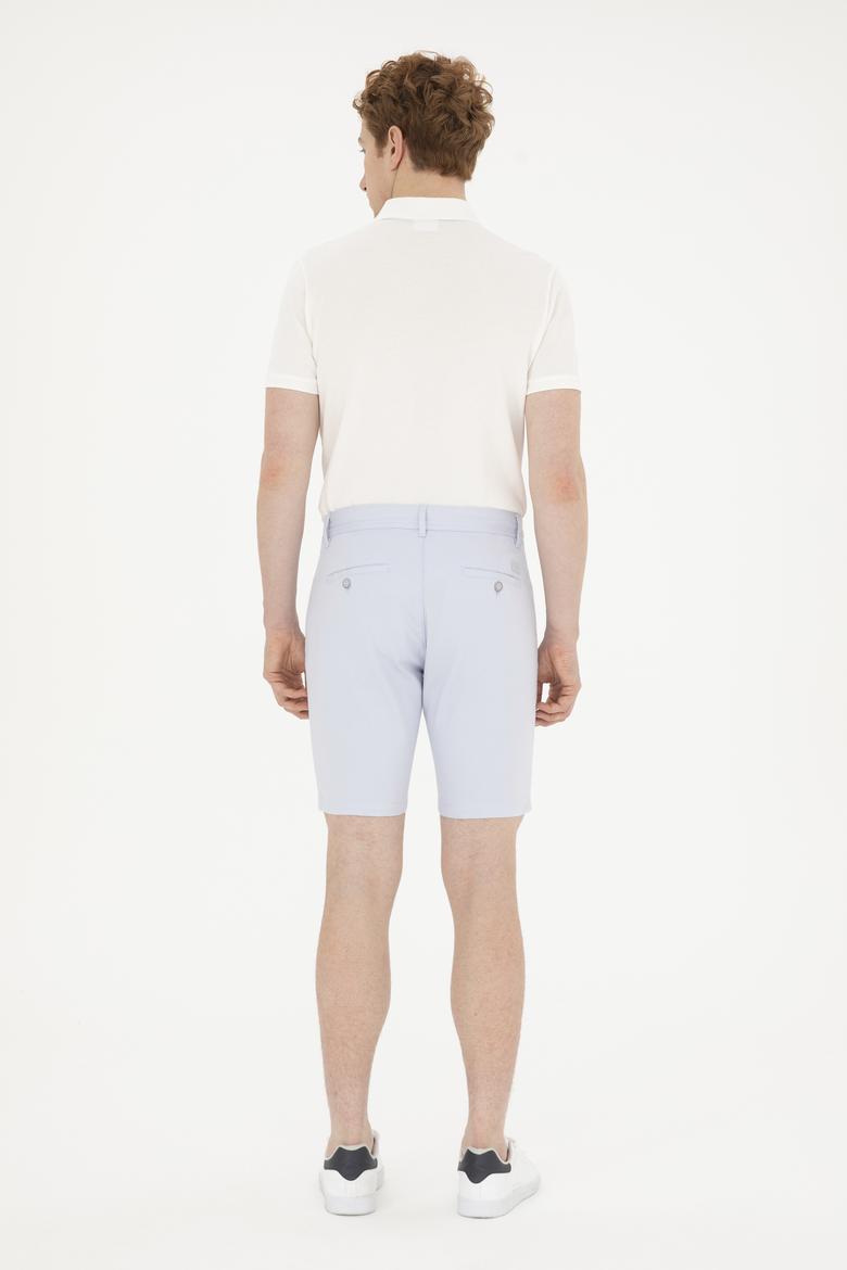 Erkek Açık Mavi Dokuma Şort - 50283928056