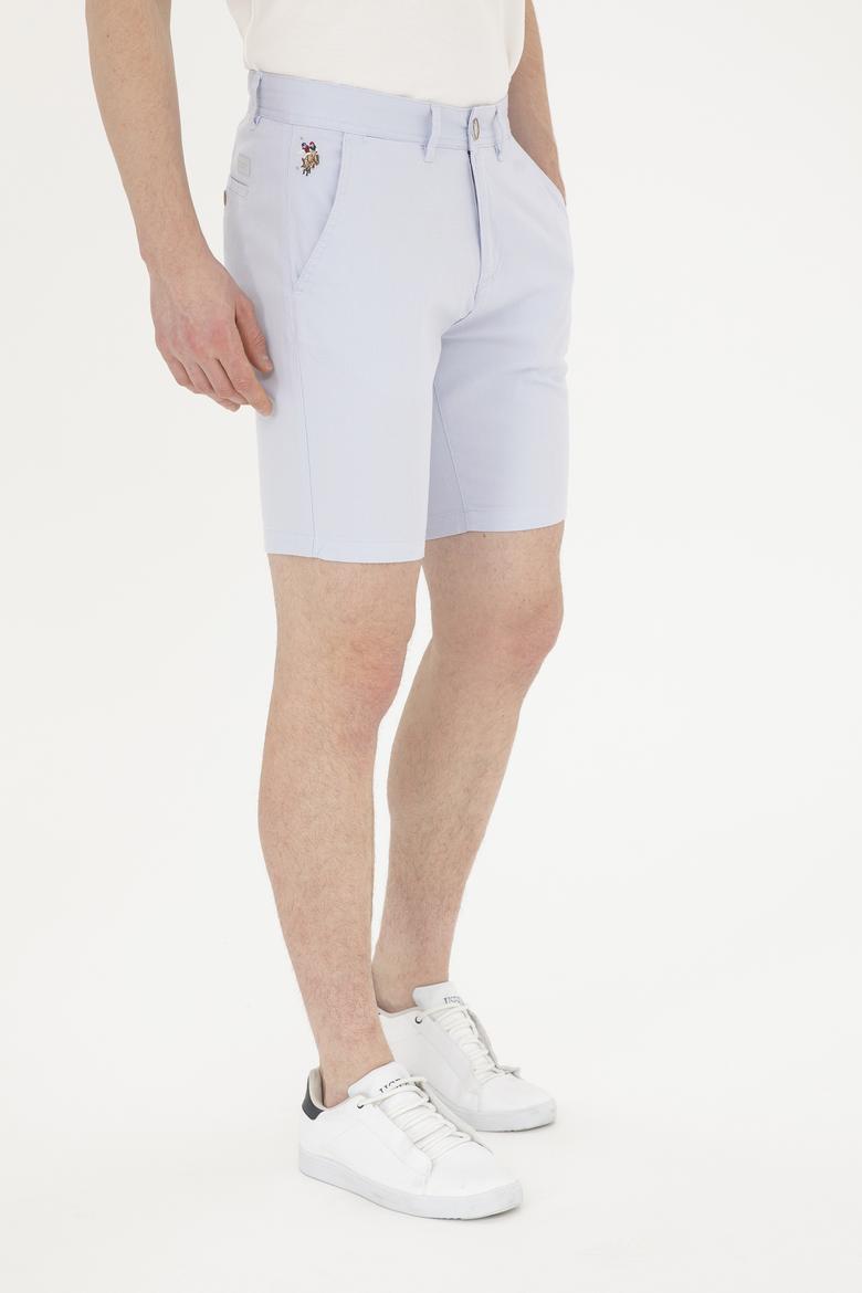 Erkek Açık Mavi Dokuma Şort - 50283928056