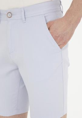 Erkek Açık Mavi Dokuma Şort - 50283928056