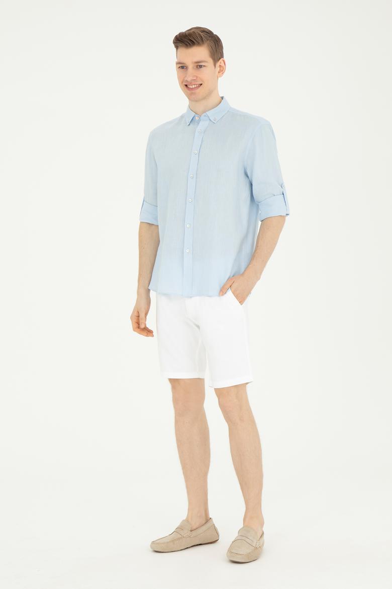 Erkek Beyaz Dokuma Şort - 50283928021