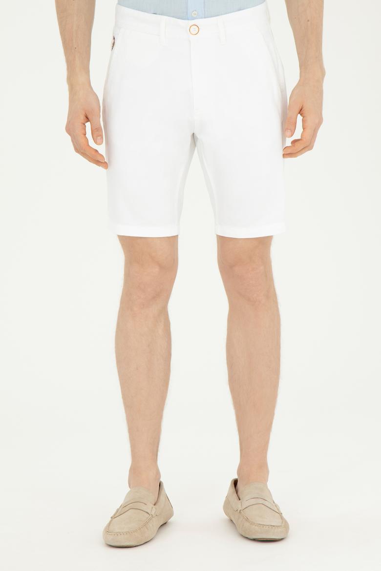 Erkek Beyaz Dokuma Şort - 50283928021