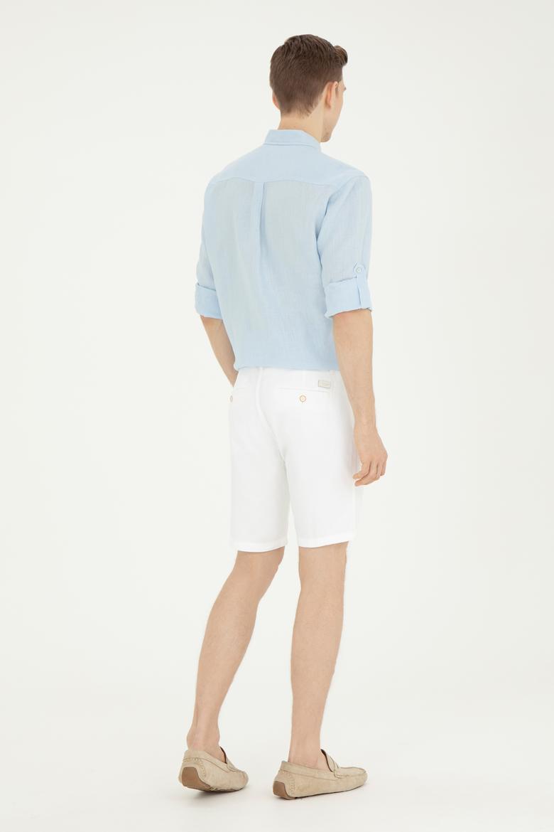 Erkek Beyaz Dokuma Şort - 50283928021