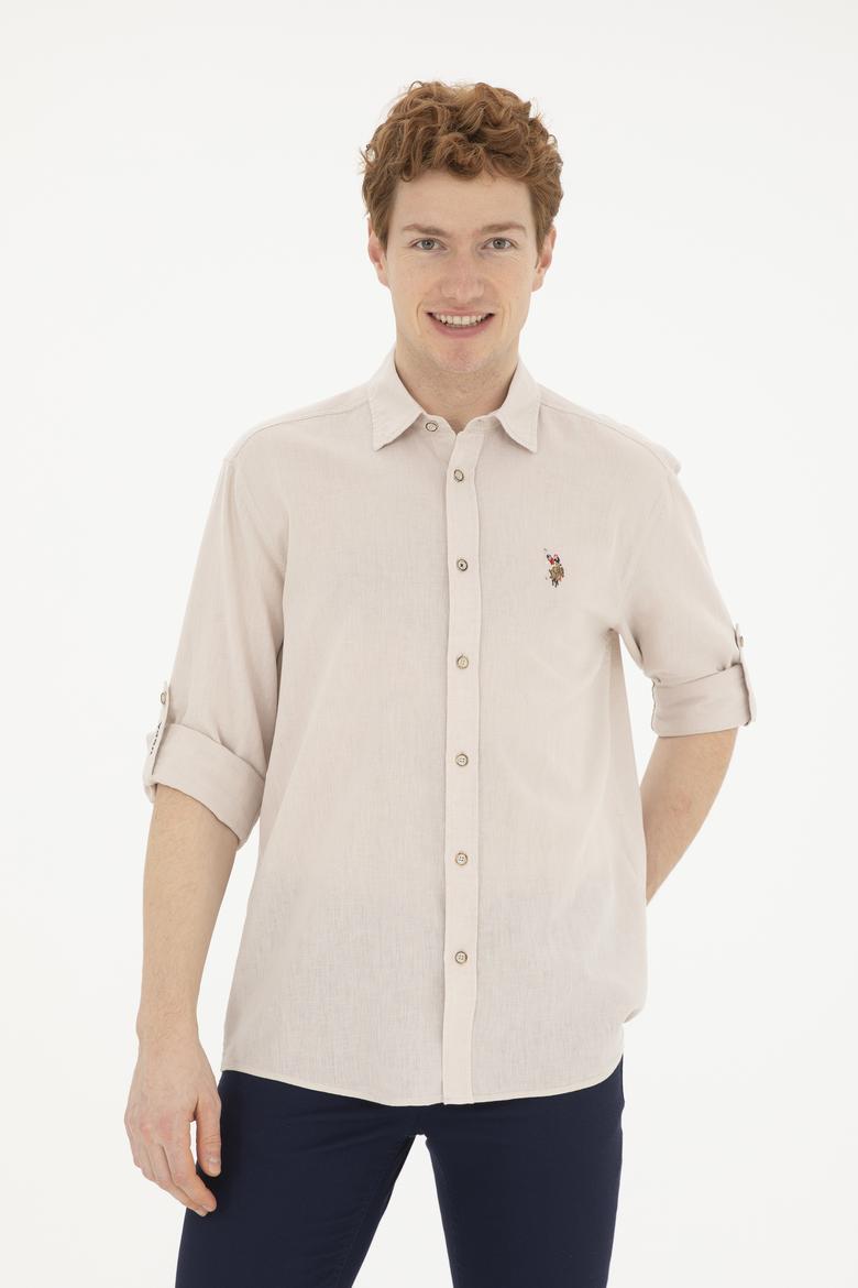 Erkek Taş Uzun Kollu Basic Gömlek