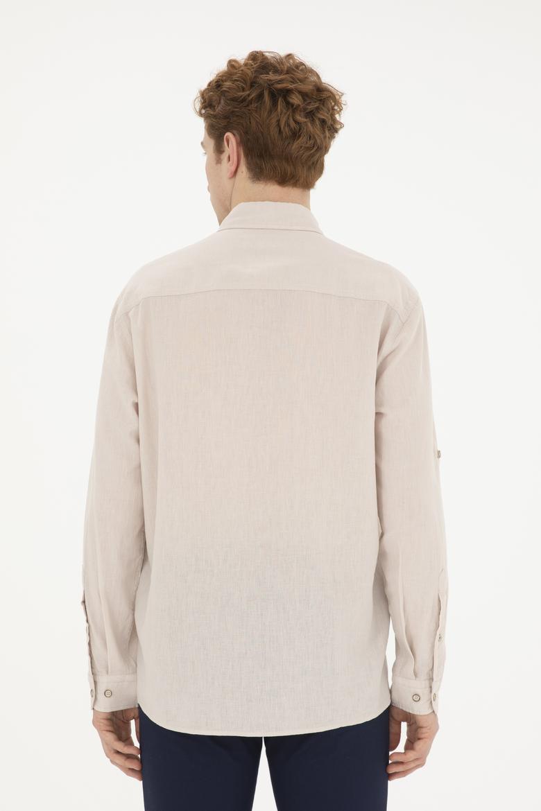 Erkek Taş Uzun Kollu Basic Gömlek - 50284297084