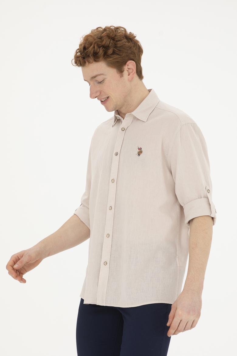 Erkek Taş Uzun Kollu Basic Gömlek - 50284297084