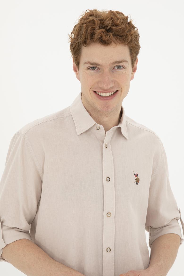 Erkek Taş Uzun Kollu Basic Gömlek - 50284297084