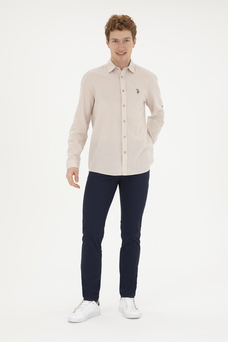 Erkek Taş Uzun Kollu Basic Gömlek - 50284297084