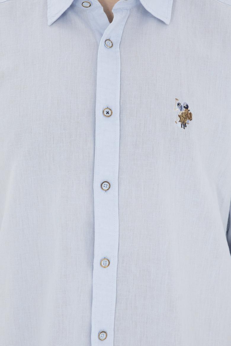 Erkek Açık Mavi Uzun Kollu Basic Gömlek - 50284297017