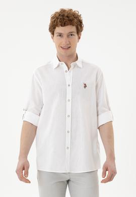 Erkek Beyaz Uzun Kollu Basic Gömlek - 50284297005