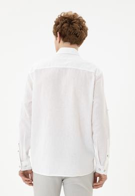 Erkek Beyaz Uzun Kollu Basic Gömlek - 50284297005