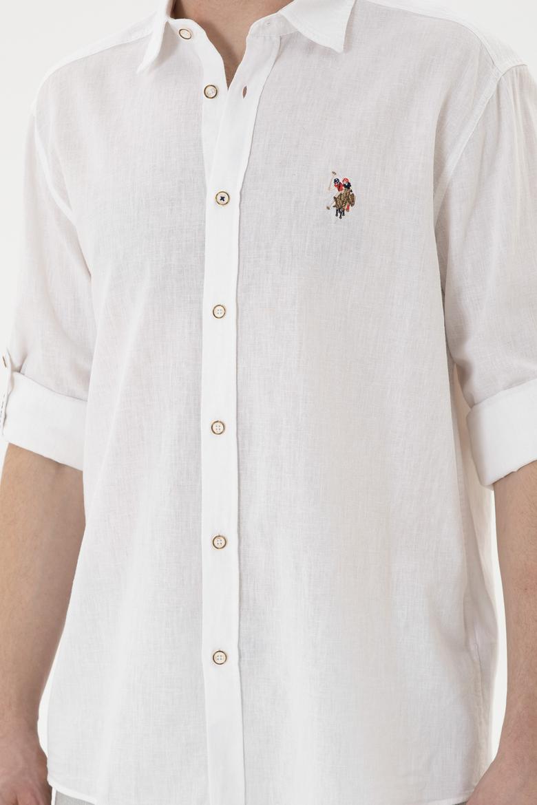 Erkek Beyaz Uzun Kollu Basic Gömlek - 50284297005