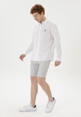 Erkek Beyaz Uzun Kollu Basic Gömlek - 50284297005