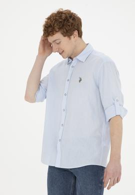 Erkek Açık Mavi Uzun Kollu Basic Gömlek - 50284297017