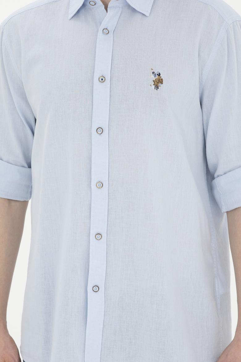 Erkek Açık Mavi Uzun Kollu Basic Gömlek - 50284297017