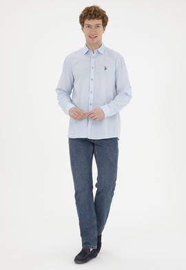 Erkek Açık Mavi Uzun Kollu Basic Gömlek - 50284297017