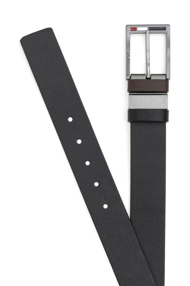 Erkek Çift Taraflı Siyah Kemer