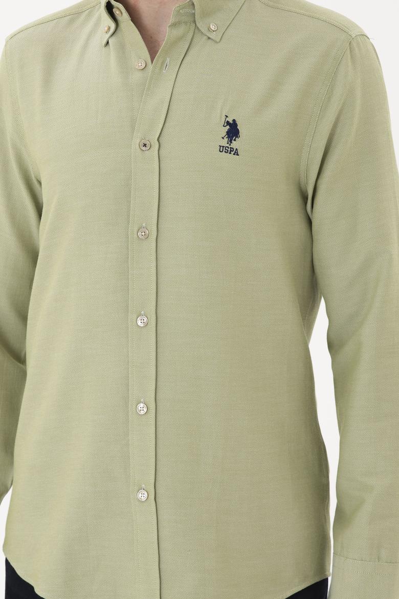 Erkek Açık Haki Uzun Kollu Basic Gömlek - 50287805108