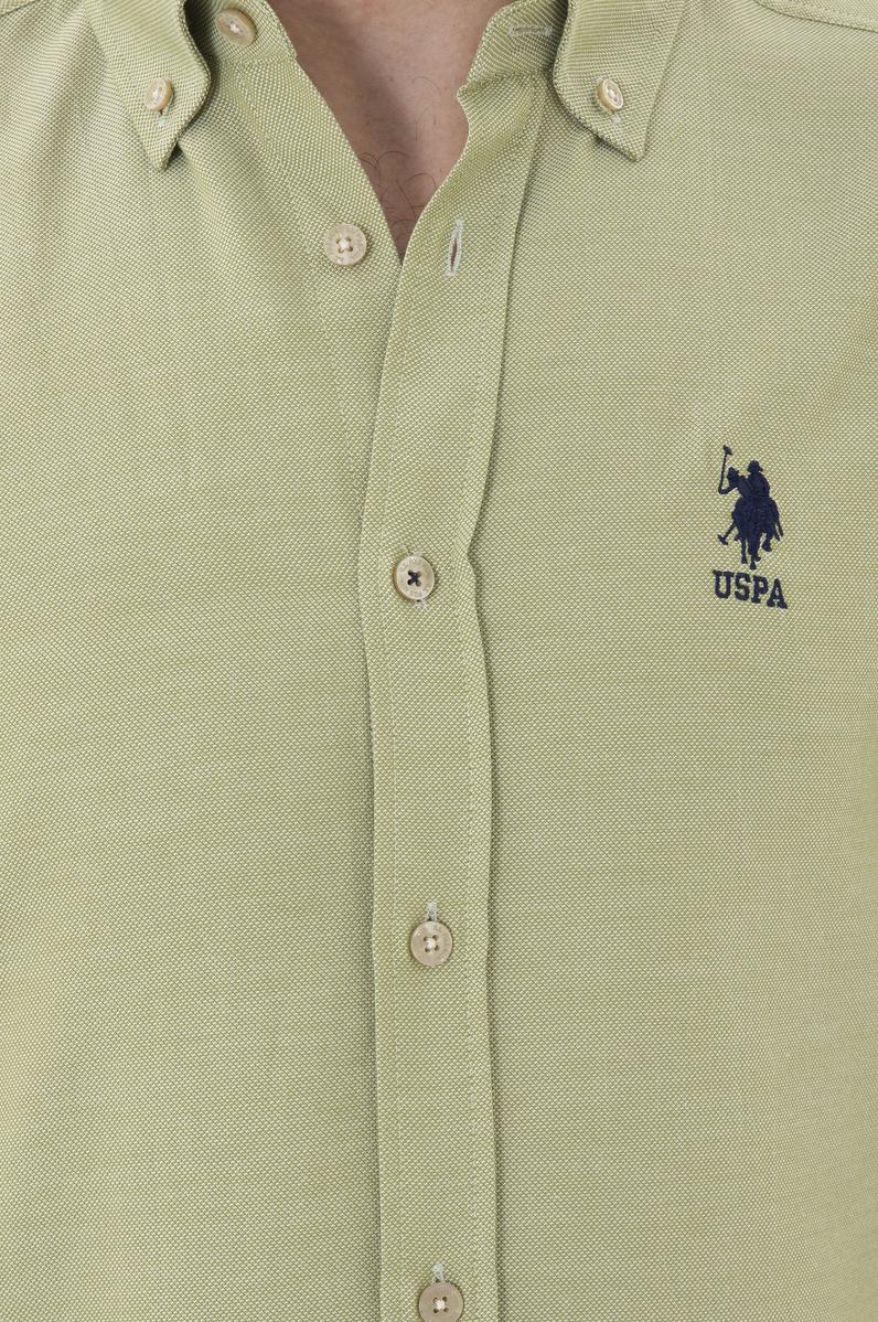 Erkek Açık Haki Uzun Kollu Basic Gömlek