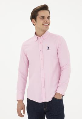 Erkek Pembe Uzun Kollu Basic Gömlek - 50287805012