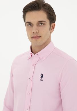 Erkek Pembe Uzun Kollu Basic Gömlek - 50287805012