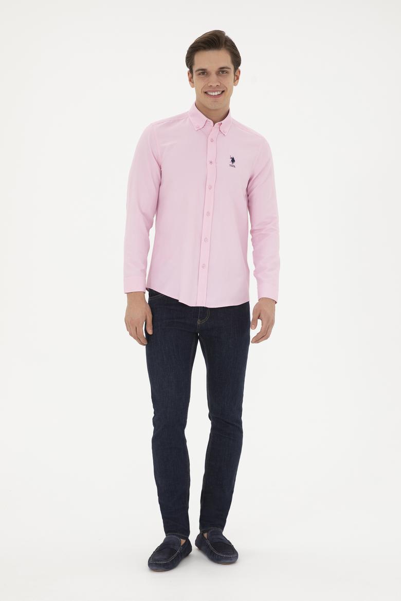 Erkek Pembe Uzun Kollu Basic Gömlek - 50287805012