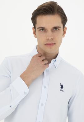 Erkek Açık Mavi Uzun Kollu Basic Gömlek - 50287805047