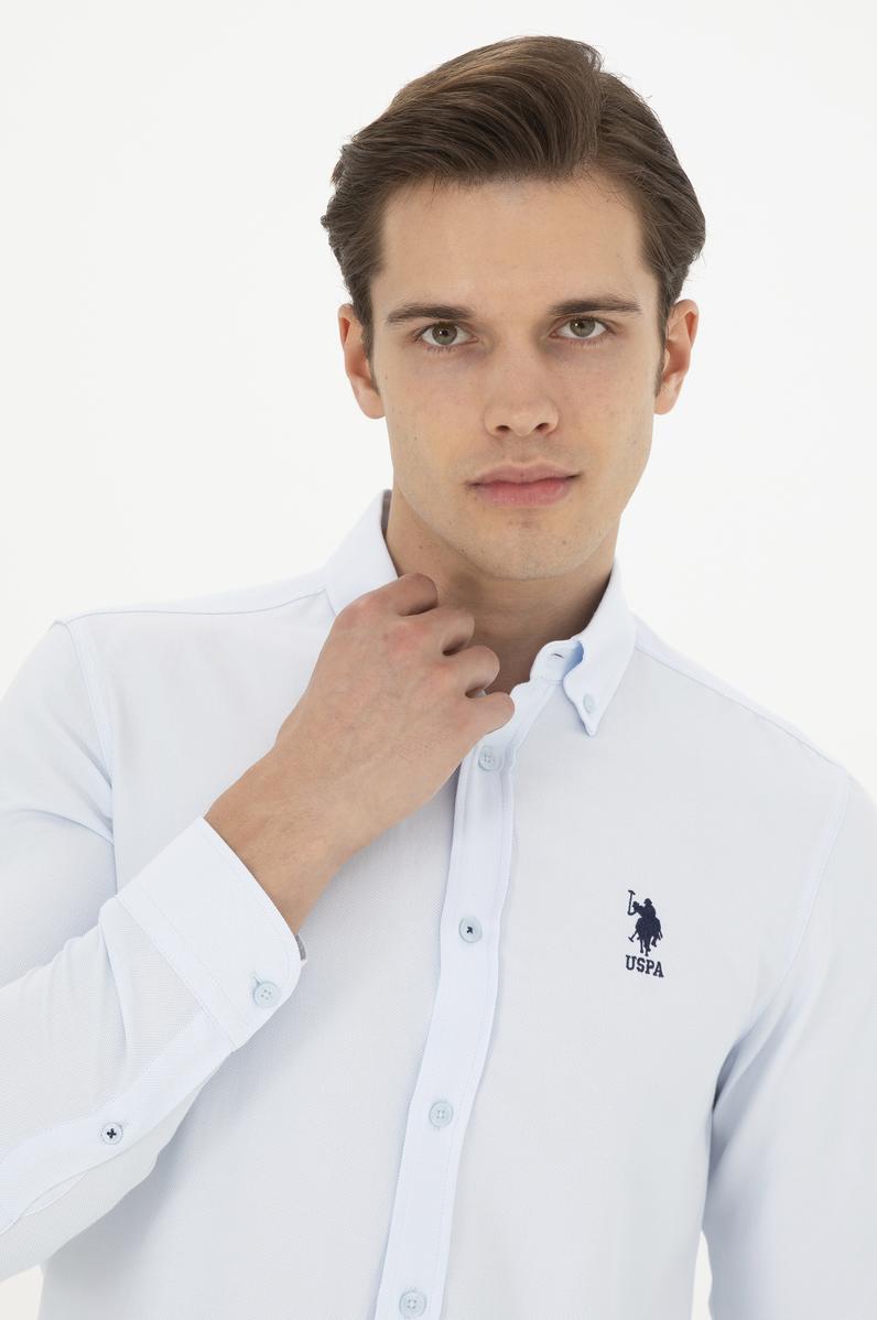 Erkek Açık Mavi Uzun Kollu Basic Gömlek