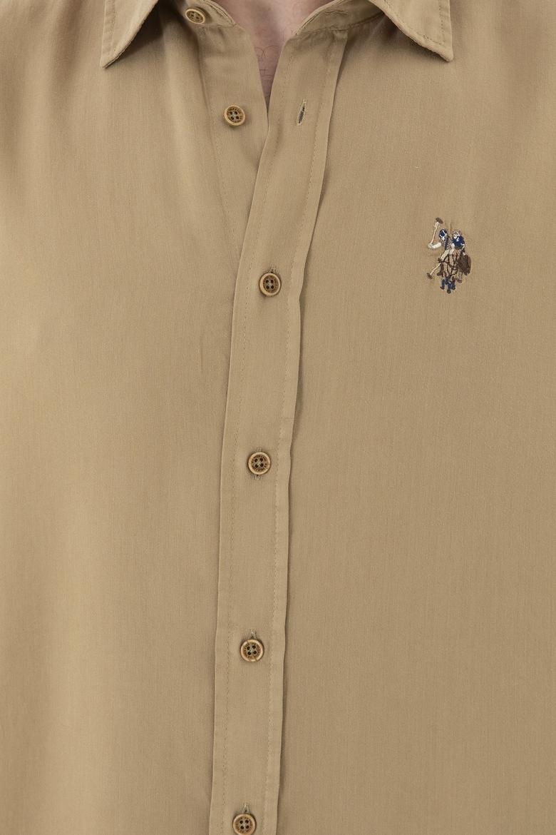 Erkek Haki Uzun Kollu Gömlek - 50288669012