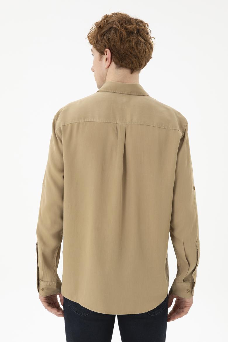 Erkek Haki Uzun Kollu Gömlek - 50288669012