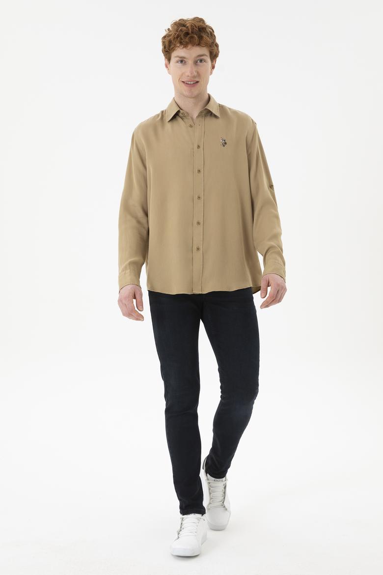 Erkek Haki Uzun Kollu Gömlek - 50288669012