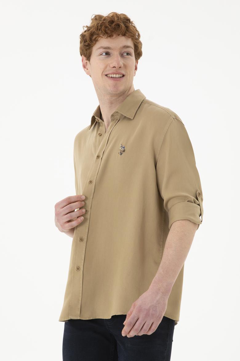 Erkek Haki Uzun Kollu Gömlek - 50288669012