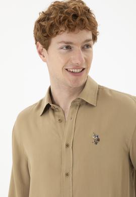 Erkek Haki Uzun Kollu Gömlek - 50288669012