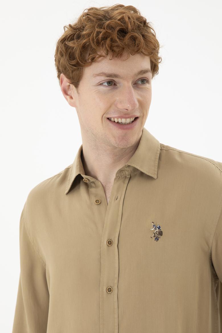 Erkek Haki Uzun Kollu Gömlek - 50288669012