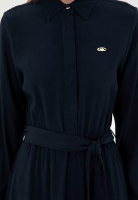 Kadın Lacivert Dokuma Elbise - 50289869018