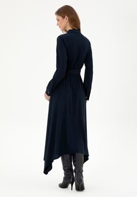 Kadın Lacivert Dokuma Elbise - 50289869018