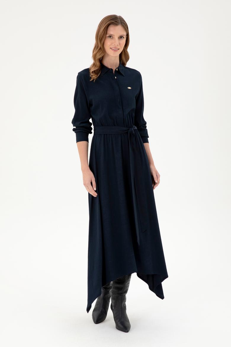 Kadın Lacivert Dokuma Elbise