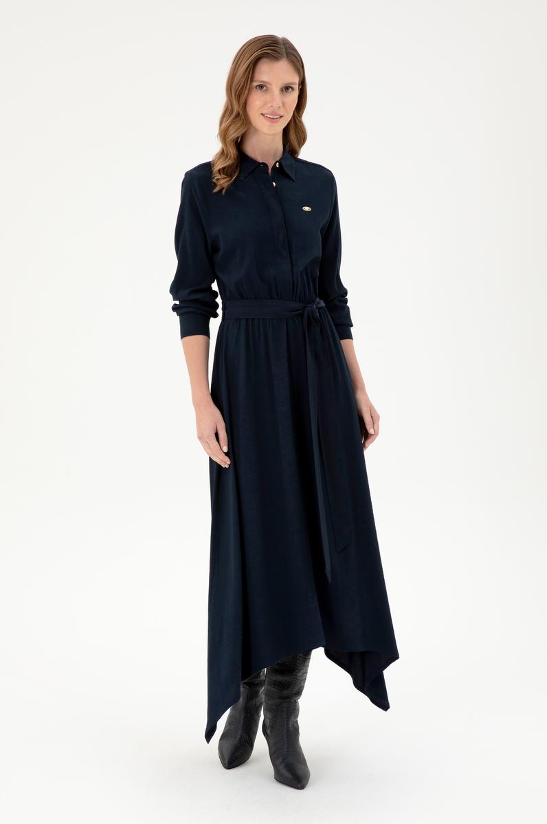 Kadın Lacivert Dokuma Elbise