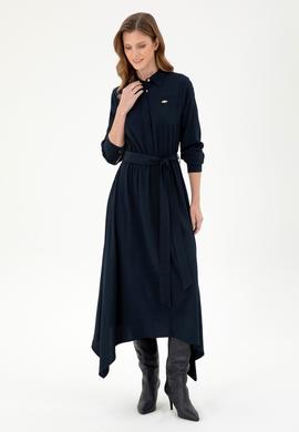 Kadın Lacivert Dokuma Elbise - 50289869018