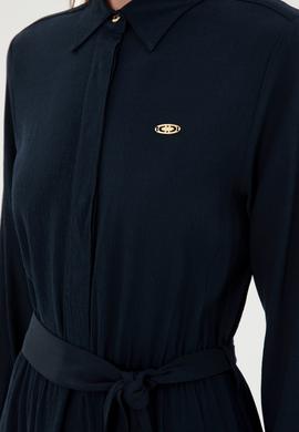 Kadın Lacivert Dokuma Elbise - 50289869018