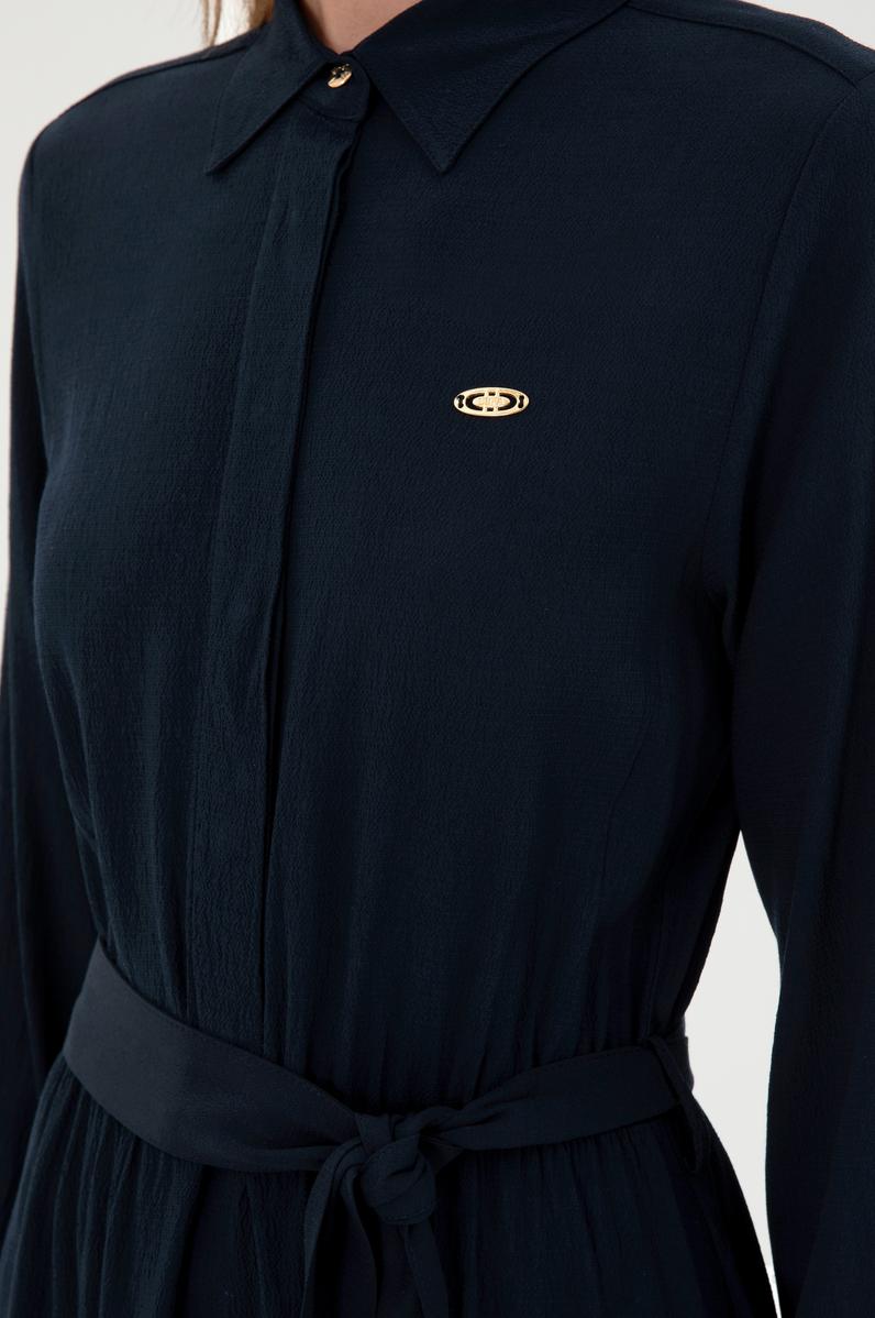 Kadın Lacivert Dokuma Elbise