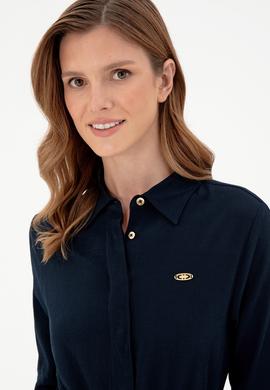 Kadın Lacivert Dokuma Elbise - 50289869018