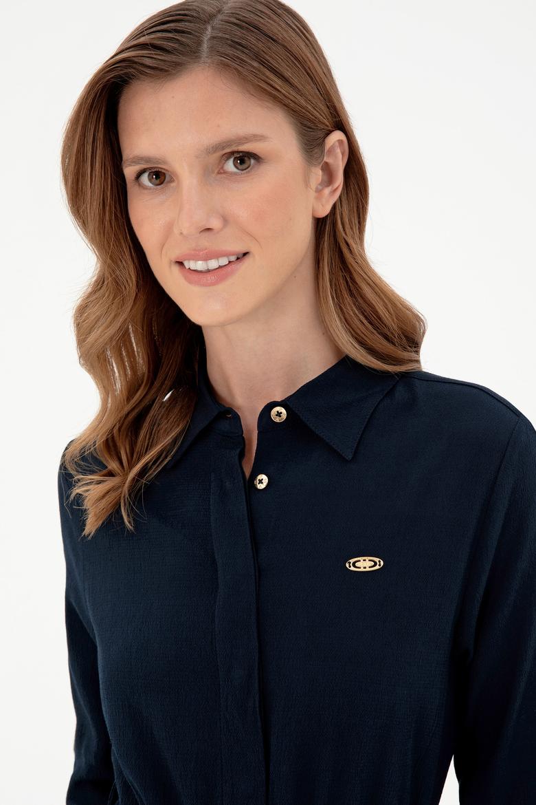 Kadın Lacivert Dokuma Elbise - 50289869018