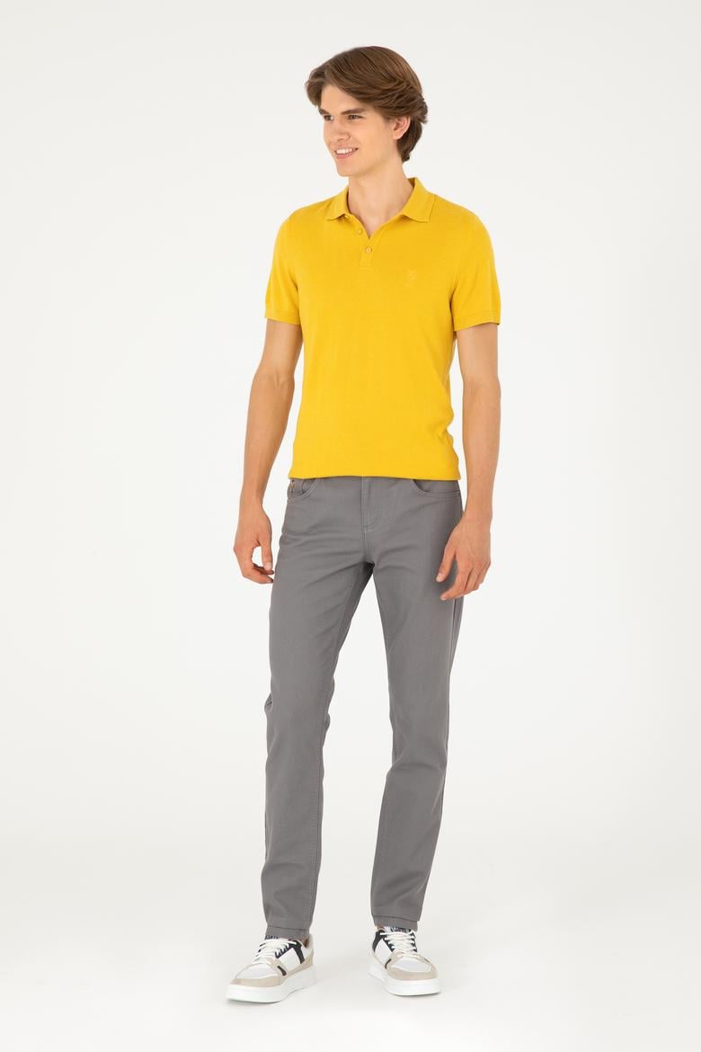 Erkek Gri Kanvas Pantolon - 50291161115