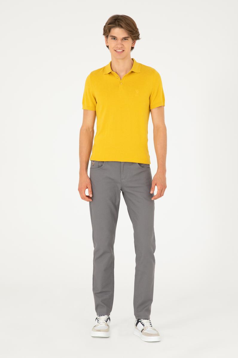 Erkek Gri Kanvas Pantolon