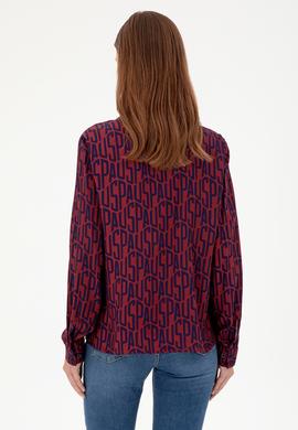 Kadın Bordo Uzun Kollu Gömlek - 50292297003