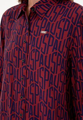 Kadın Bordo Uzun Kollu Gömlek - 50292297003