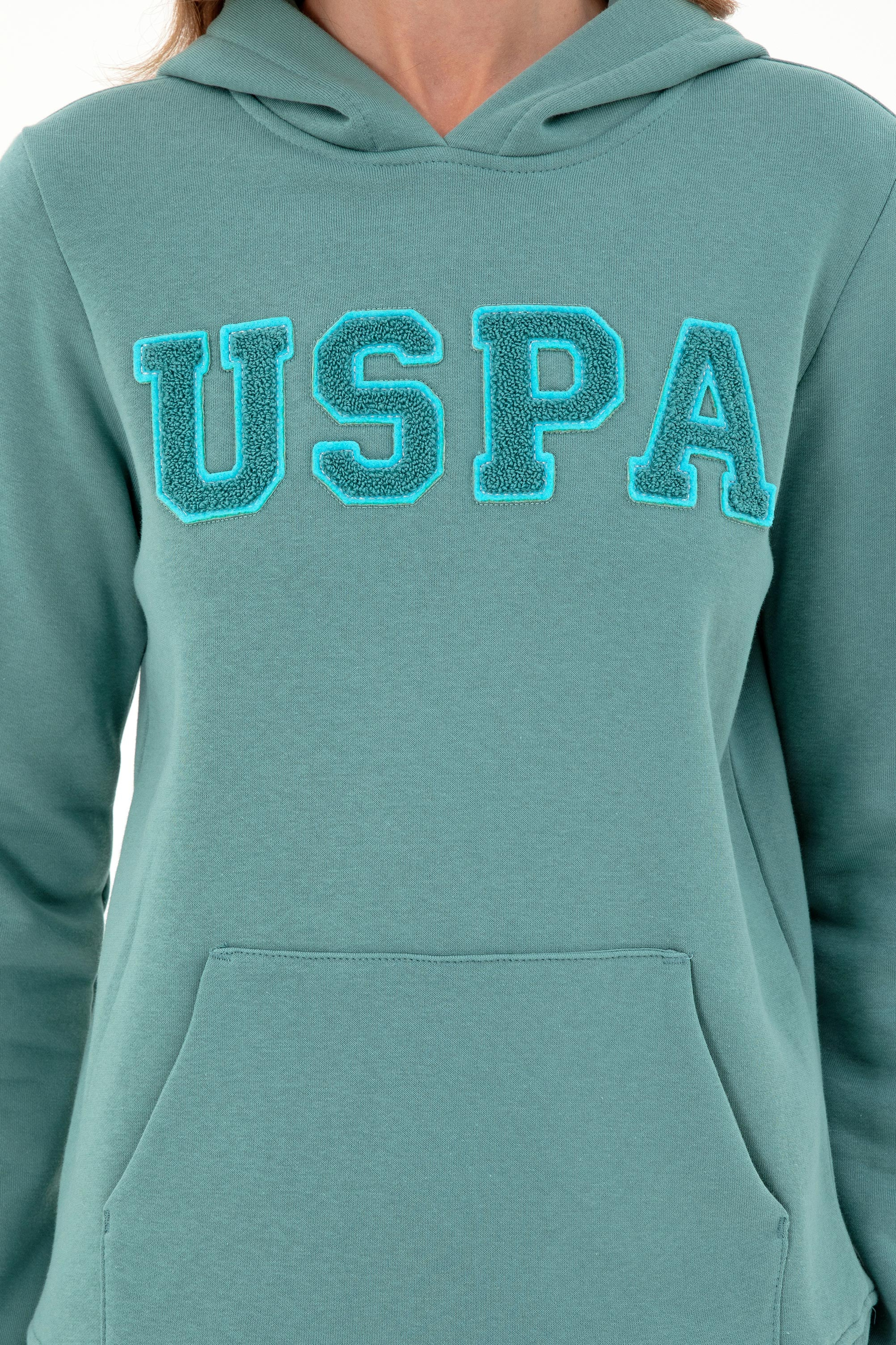 Kadın Mint Basic Kapüşonlu Sweatshirt