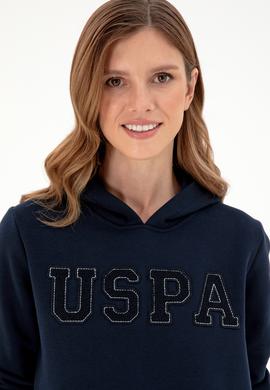 Kadın Lacivert Basic Kapüşonlu Sweatshirt - 50296931003