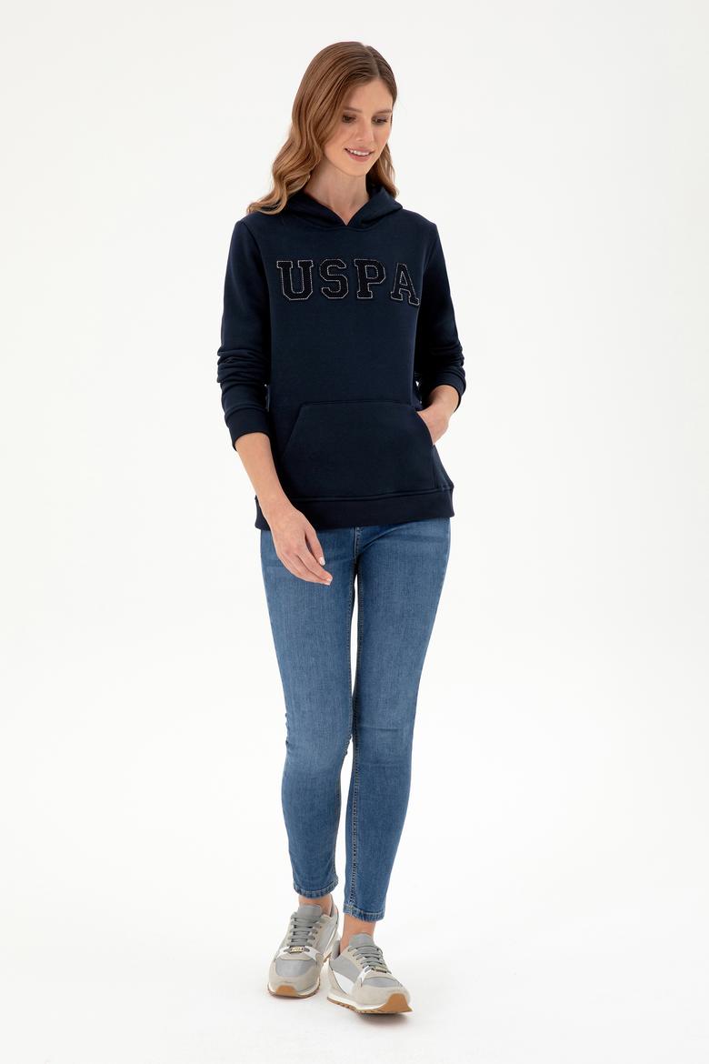 Kadın Lacivert Basic Kapüşonlu Sweatshirt - 50296931003